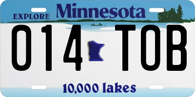 MN license plate 014TOB