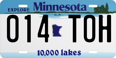 MN license plate 014TOH