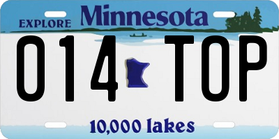 MN license plate 014TOP