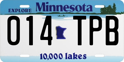 MN license plate 014TPB
