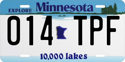 MN license plate 014TPF