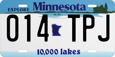 MN license plate 014TPJ