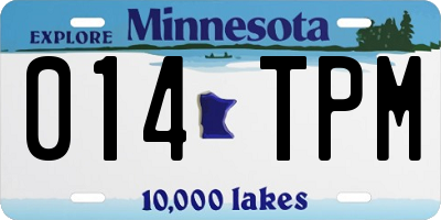 MN license plate 014TPM