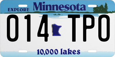 MN license plate 014TPO