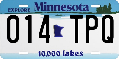 MN license plate 014TPQ