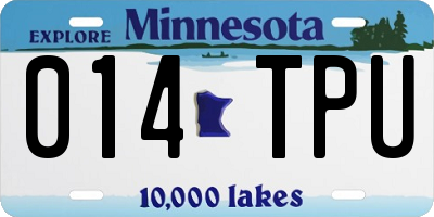 MN license plate 014TPU