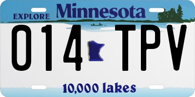 MN license plate 014TPV