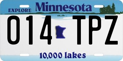 MN license plate 014TPZ