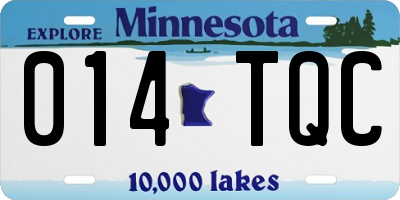 MN license plate 014TQC