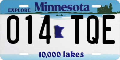MN license plate 014TQE