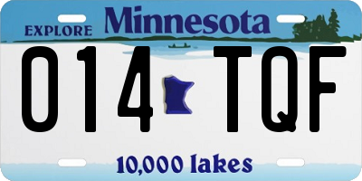 MN license plate 014TQF