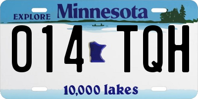 MN license plate 014TQH