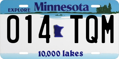 MN license plate 014TQM