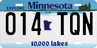 MN license plate 014TQN