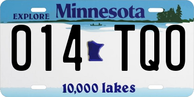 MN license plate 014TQO