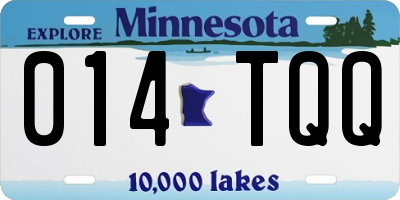 MN license plate 014TQQ