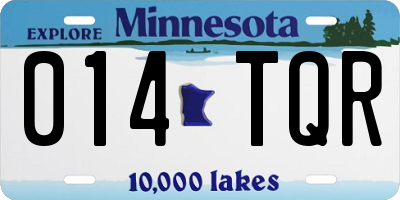 MN license plate 014TQR
