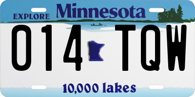 MN license plate 014TQW