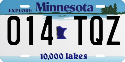 MN license plate 014TQZ