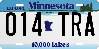 MN license plate 014TRA