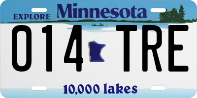 MN license plate 014TRE