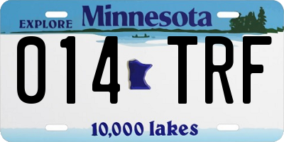 MN license plate 014TRF