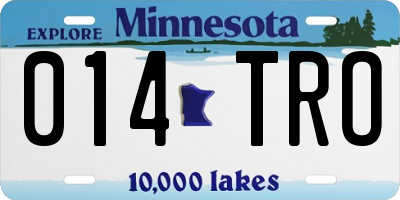 MN license plate 014TRO