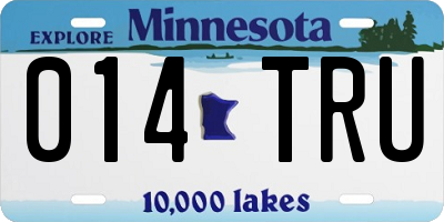MN license plate 014TRU