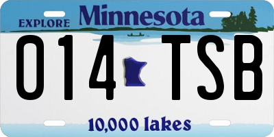 MN license plate 014TSB