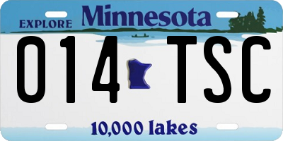 MN license plate 014TSC