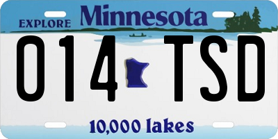 MN license plate 014TSD