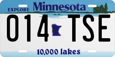 MN license plate 014TSE