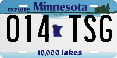 MN license plate 014TSG