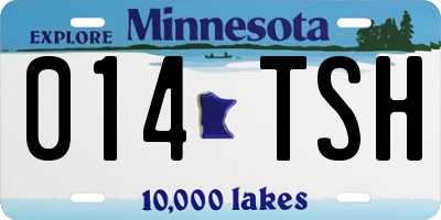MN license plate 014TSH