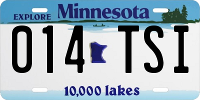 MN license plate 014TSI