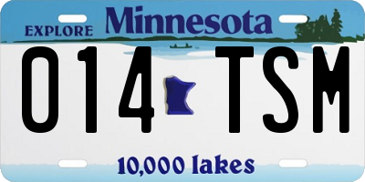 MN license plate 014TSM