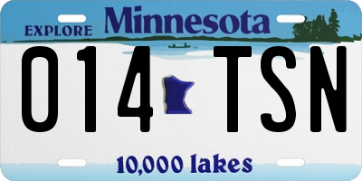 MN license plate 014TSN