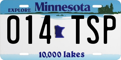 MN license plate 014TSP