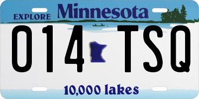 MN license plate 014TSQ