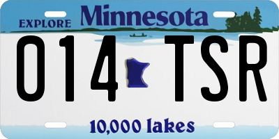 MN license plate 014TSR