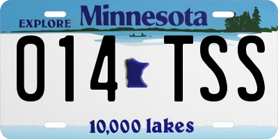 MN license plate 014TSS