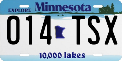 MN license plate 014TSX