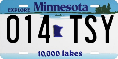 MN license plate 014TSY