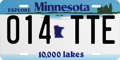 MN license plate 014TTE
