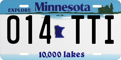 MN license plate 014TTI