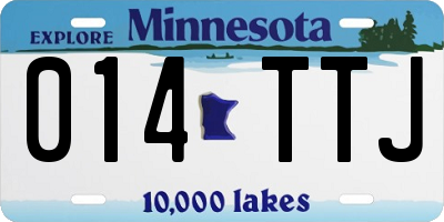 MN license plate 014TTJ