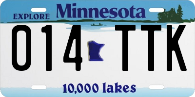MN license plate 014TTK