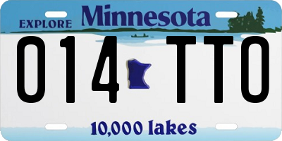 MN license plate 014TTO