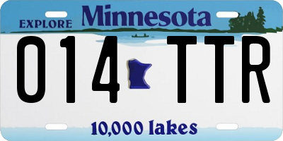 MN license plate 014TTR
