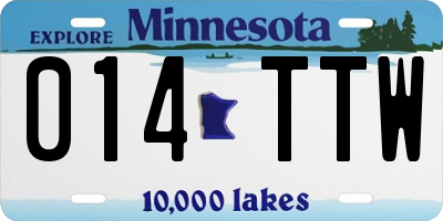 MN license plate 014TTW